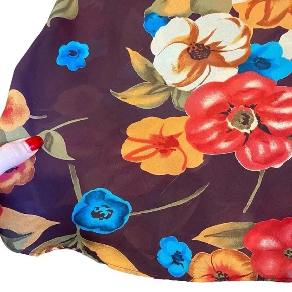 SOLD Vintage Floral Slip Dress V Neck Spaghetti Strap Mini - Picture 11 of 11